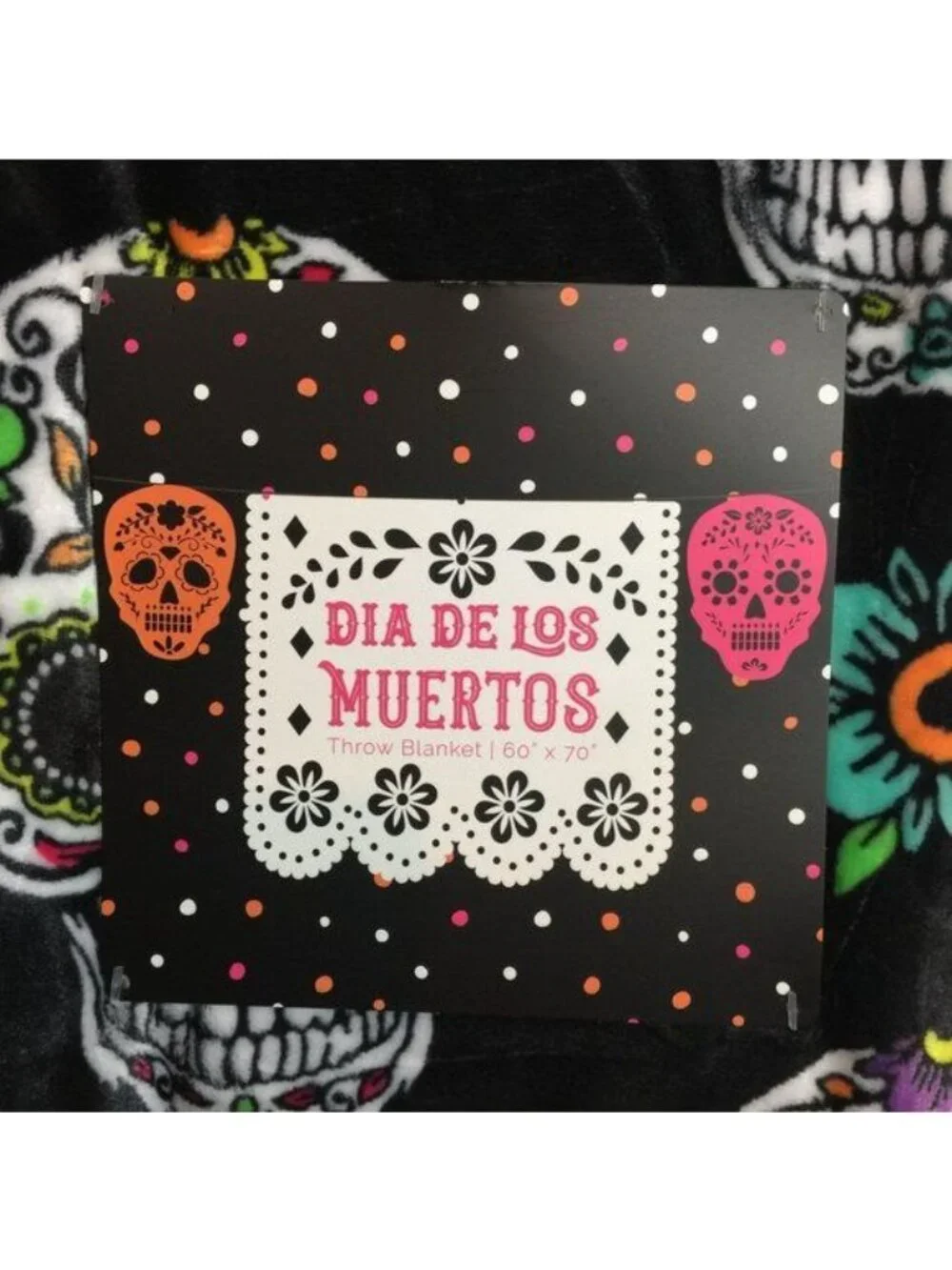 Dia De Los Muertos Sugar Skull Plush Throw Blanket 60